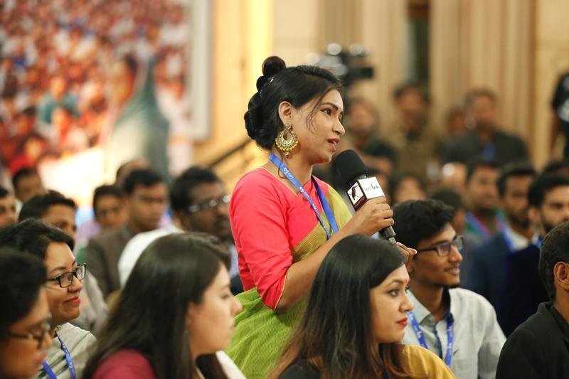 A participant speaks at ‘Let’s Talk with Sheikh Hasina’, which was broadcasted on Dec 13.